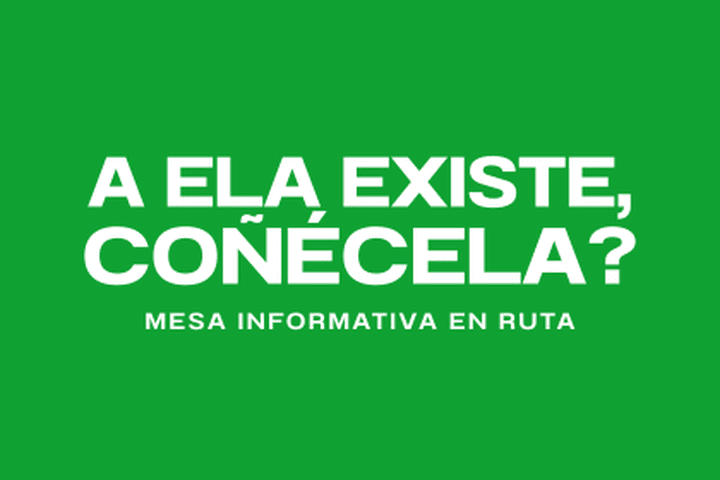 Mesa informativa sobre a ELA en ruta por Galicia